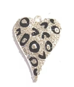 Bling cheetah heart/Each