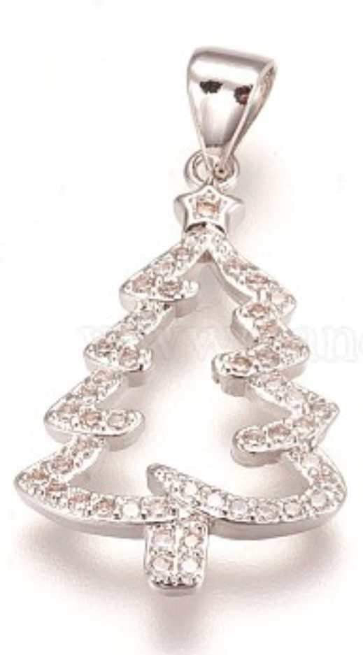 Cz Tree Charm/Each