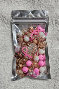Breast cancer two stack 10mm bead pack/each