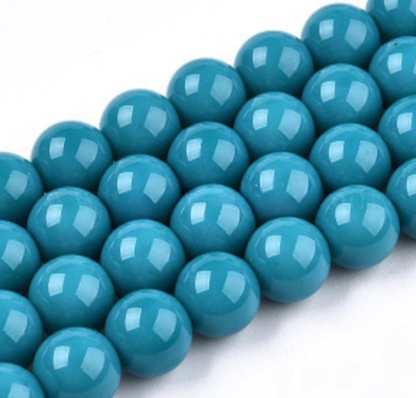 Solid Color Glass Beads 10mm/Each 40 beads per strand