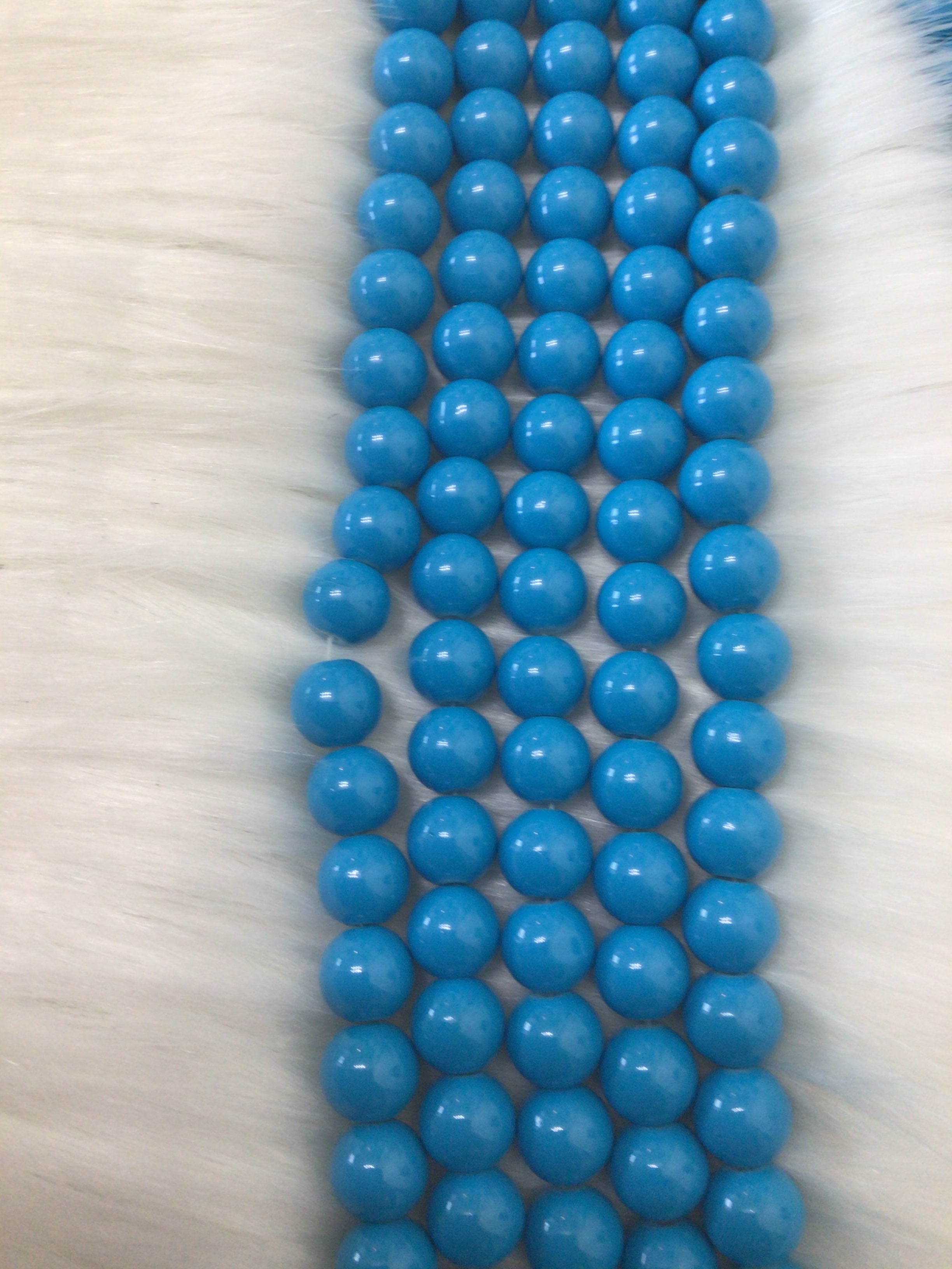 Solid Color Glass Beads 10mm/Each 40 beads per strand