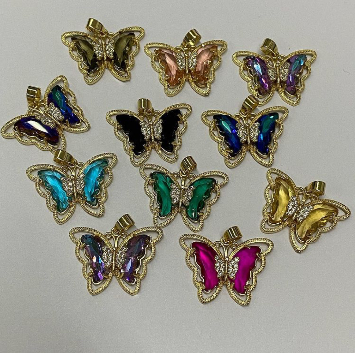 Crystal Paved Butterfly Charm/Each