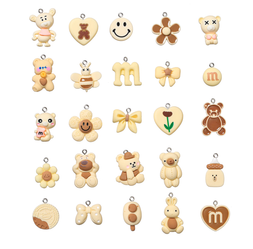 Resin Cream Brown Charms/Each Random Pick