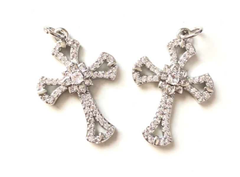 Mirco Paved Cross Charms/Each