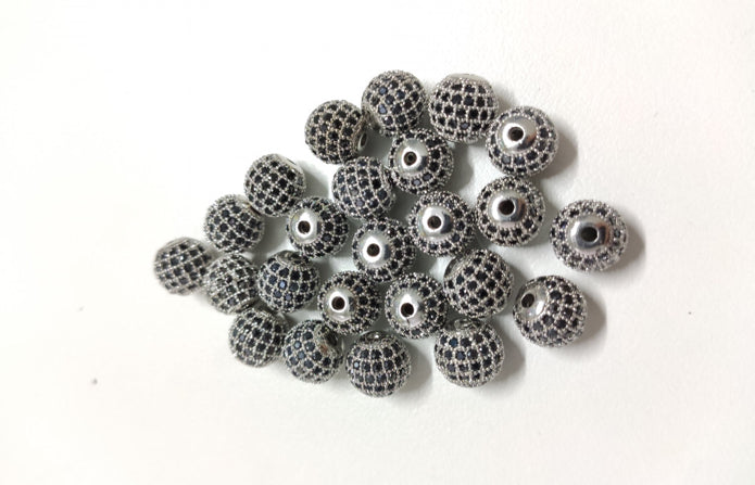 Cz Micro Paved Spacers 10mm Each