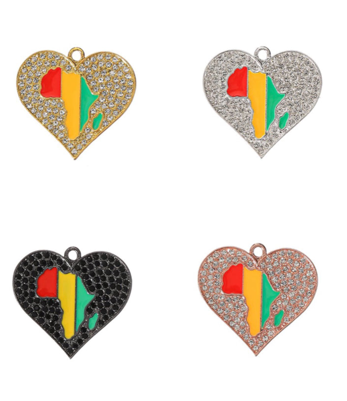 African Hart Heart Africa/Each – Divine Charms Beads and More