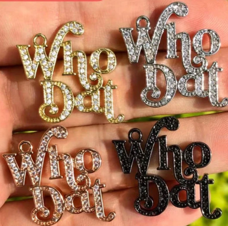 Who Dat Micro Paved Charm/Each