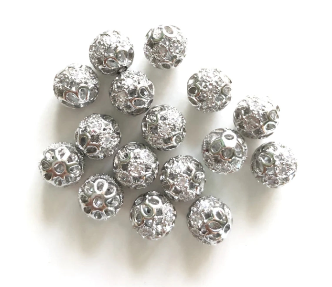 8mm Hollow CZ Ball/Each