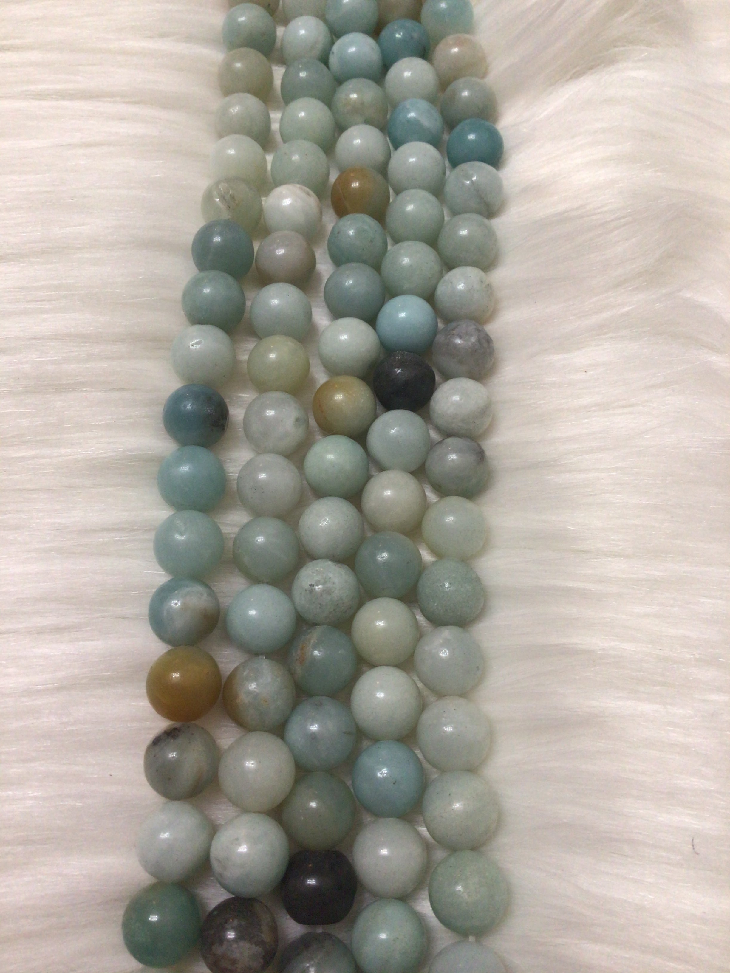 Quartz, Jasper,& Amazonite  Beads 10mm/ Each 38 beads per strand