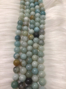 Quartz, Jasper,& Amazonite  Beads 10mm/ Each 38 beads per strand