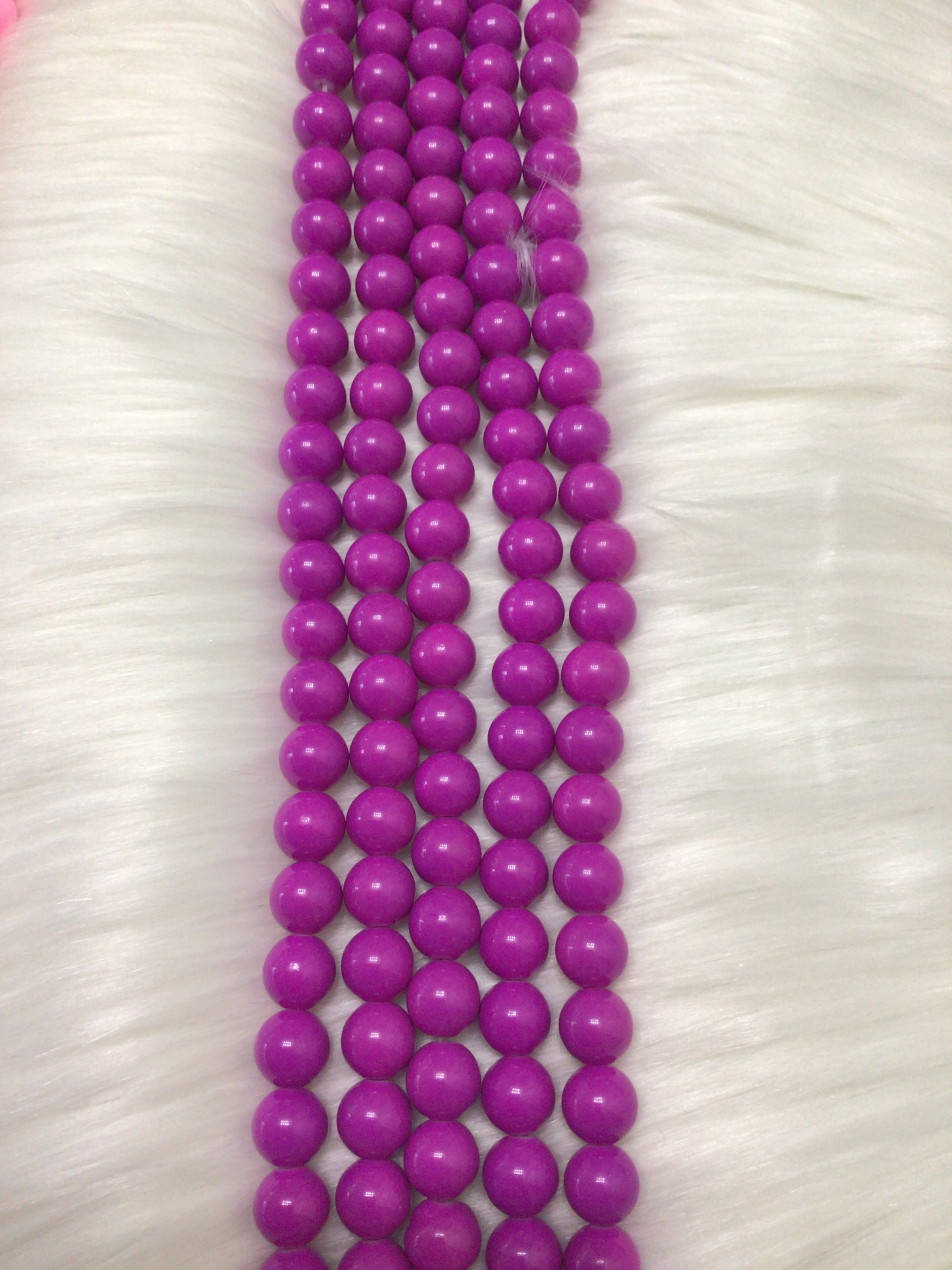 Solid Color Glass Beads 10mm/Each 40 beads per strand Divine Charms
