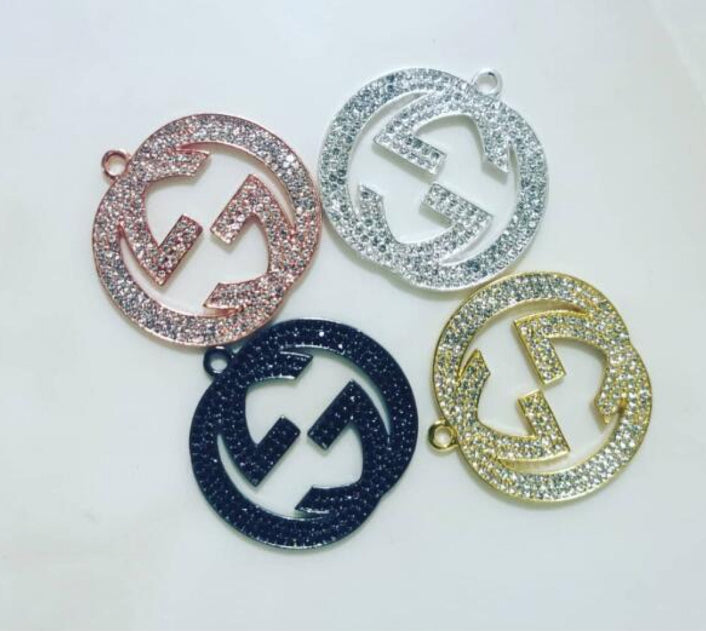 Rhinestone G charm/Each