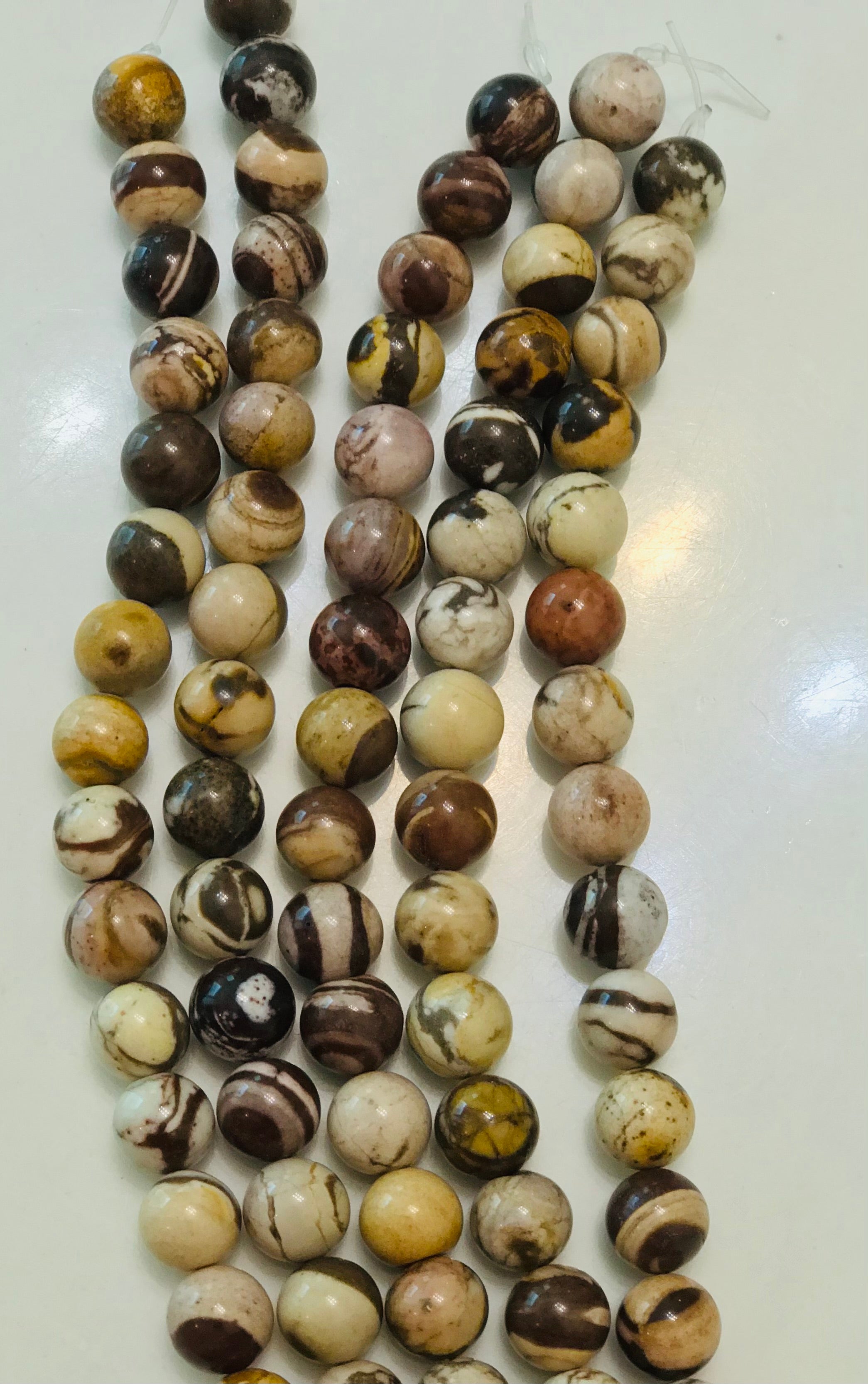 Quartz, Jasper,& Amazonite  Beads 10mm/ Each 38 beads per strand