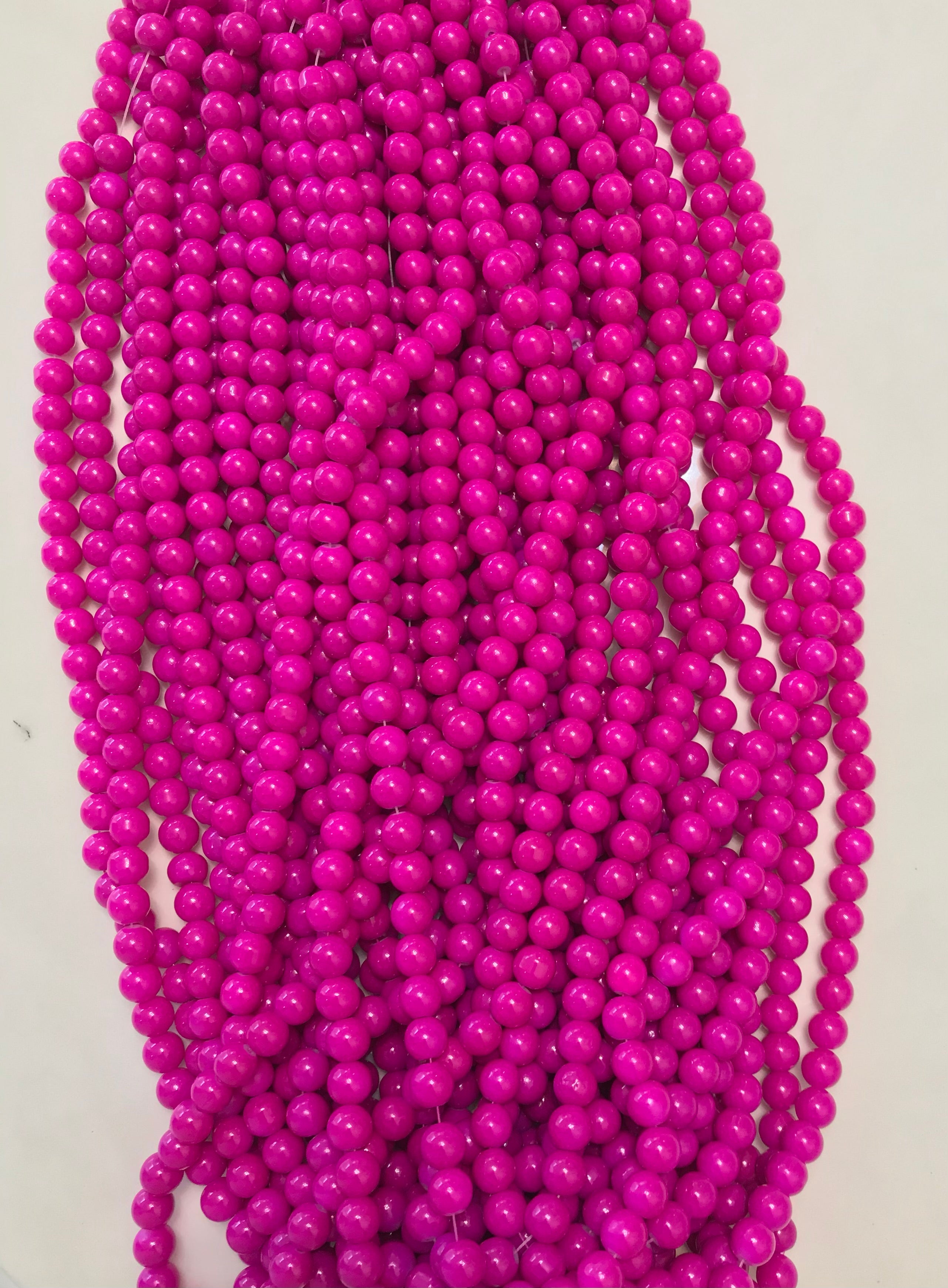 Solid Color Glass Beads 10mm/Each 40 beads per strand